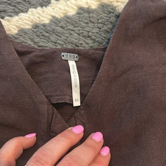 YFB Brown Linen Tank Top - Picture 3 of 7